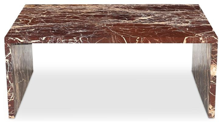 Rosa Rosso Rectangular Marble Top Occasional Table Set