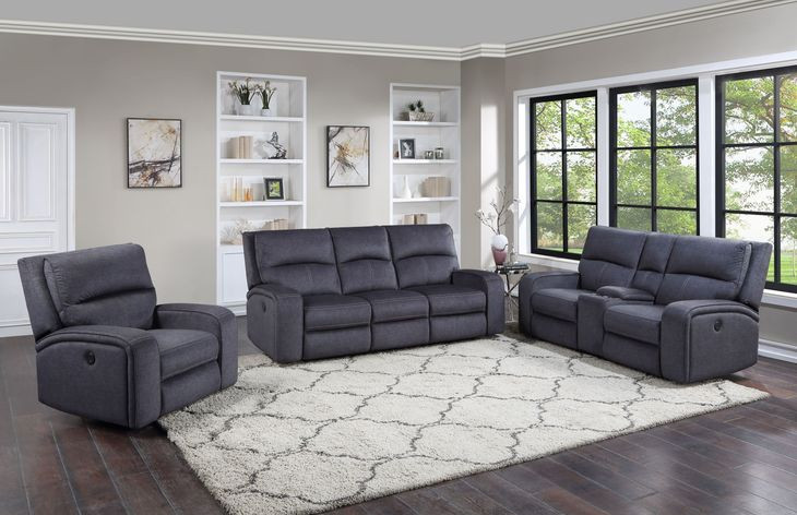 Lovell Gray Power Living Room Set