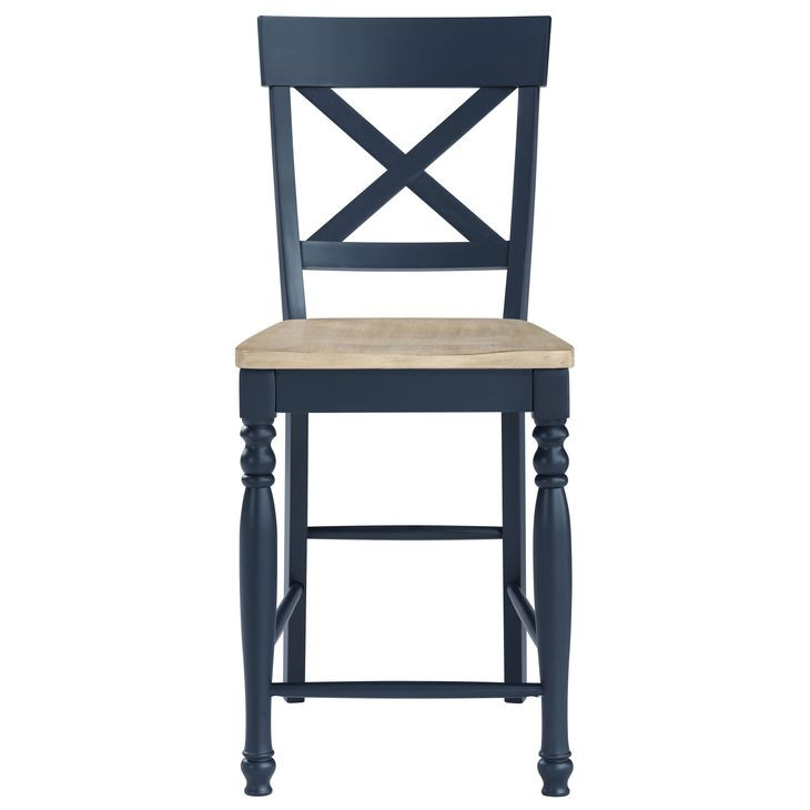 Darcy Blue and Brown Counter Height Chair Set of 2
