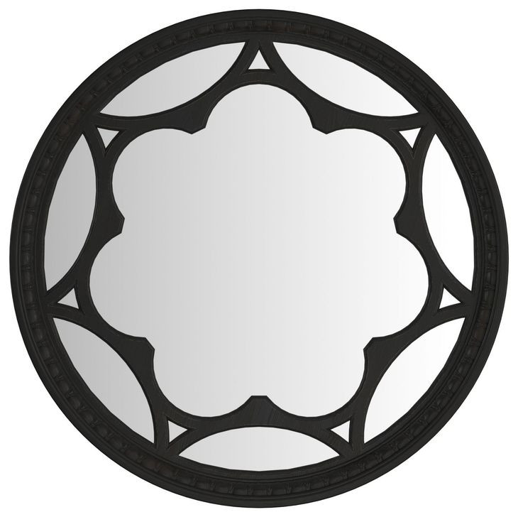 Atrium Black Round Wall Mirror