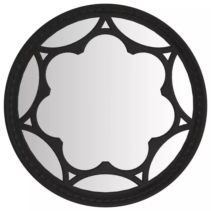 Atrium Black Round Wall Mirror