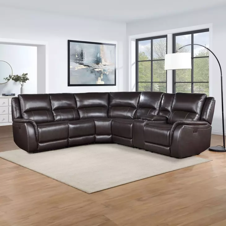 Alexandria Gray Dual Power Reclining Sectional Steve Silver