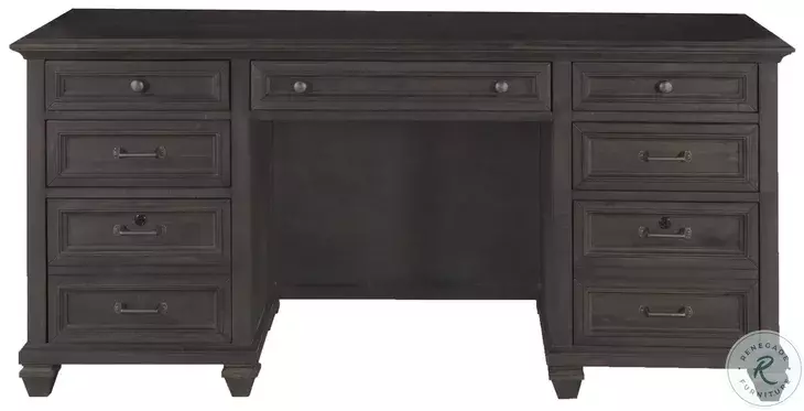 Kensington Place Weathered Charcoal Executive Home Office Set