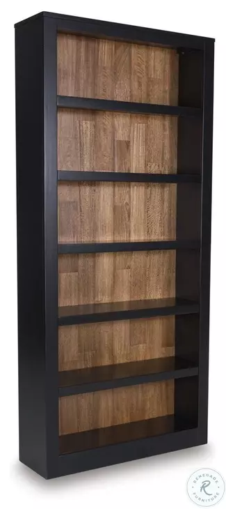 Wildenauer Brown And Black 75" Bookcase