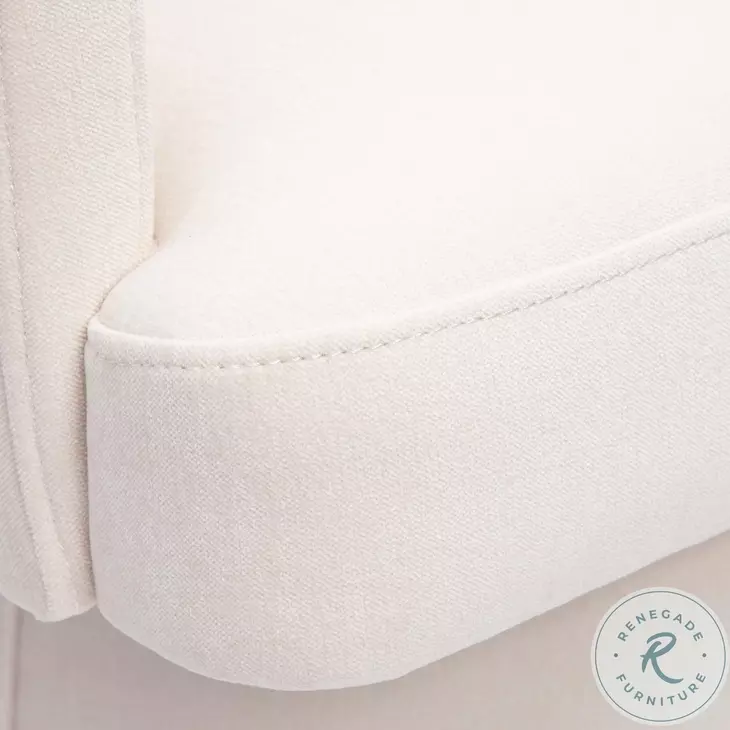 Kristen Cream Upcycled Chenille Rolling Desk Chair