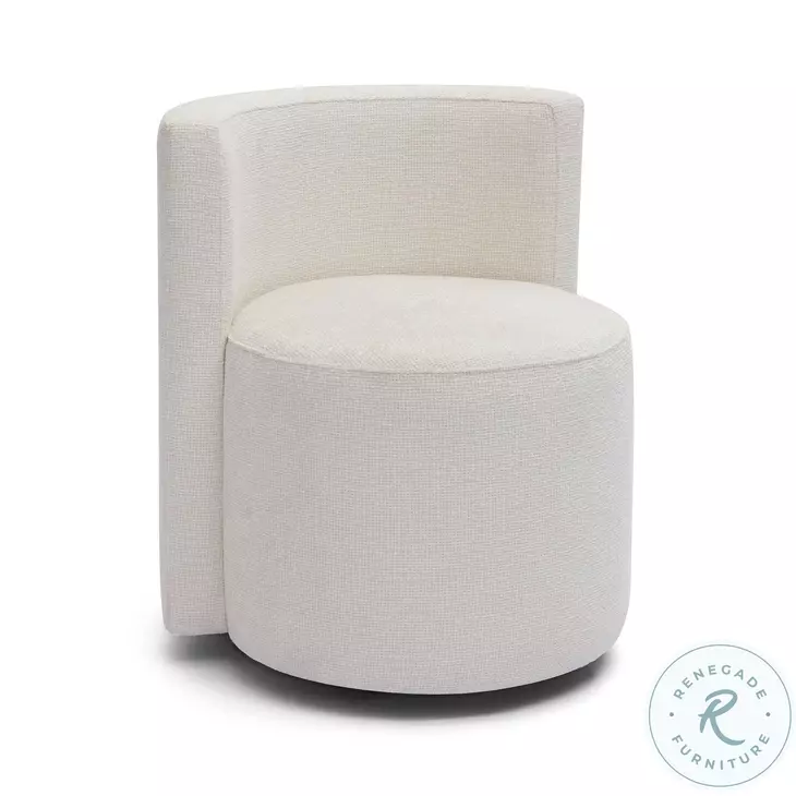 Alyssa Cream Chenille Rolling Desk Chair