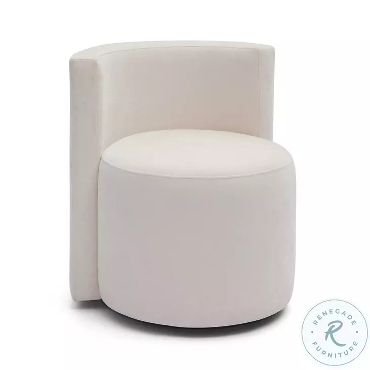 Alyssa Cream Upcycled Velvet Rolling Desk Chair