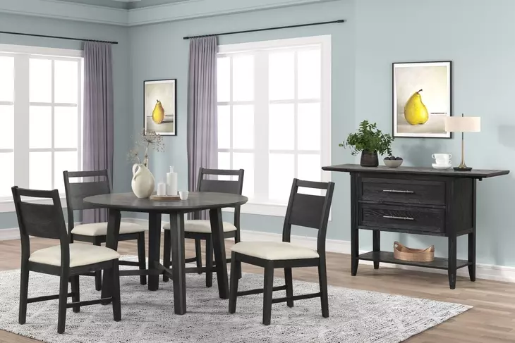 Sable Crest Black Extendable Drop Leaf Server
