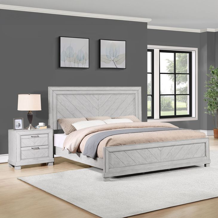 Montana Gray King Low Profile Panel Bed