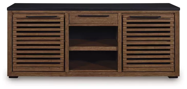 Kallari Warm Brown and Matte Black 2 Door Credenza