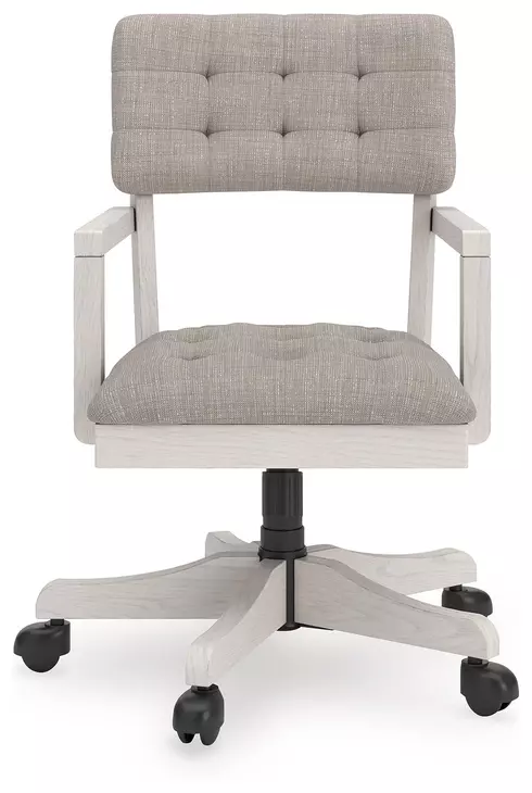 Robbinsdale Light Gray Upholstered Home Office Desk Chair