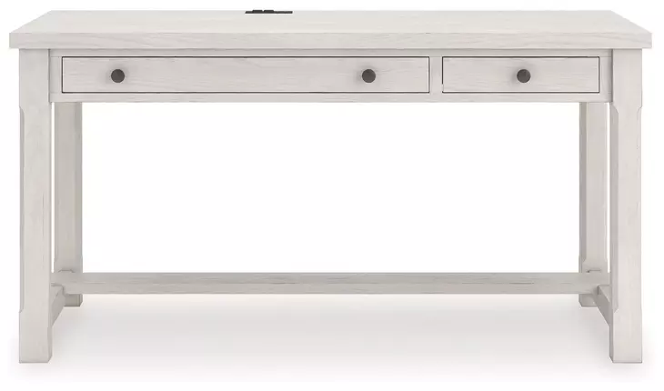Robbinsdale Antique White 60" Home Office Desk with USB Charging
