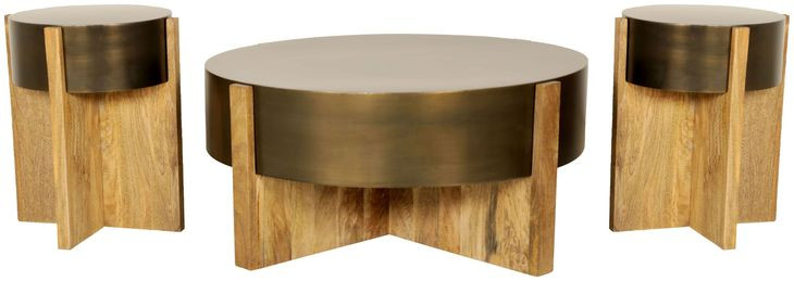 Everpine Barton Bronze Round Occassional Table Set