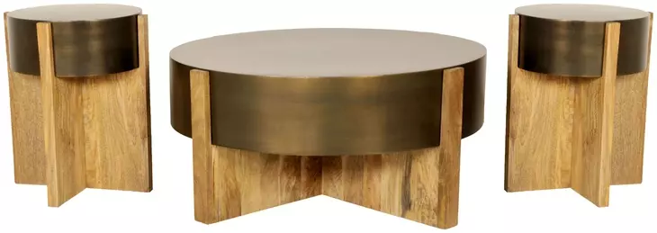 Everpine Barton Bronze Round Occasional Table Set