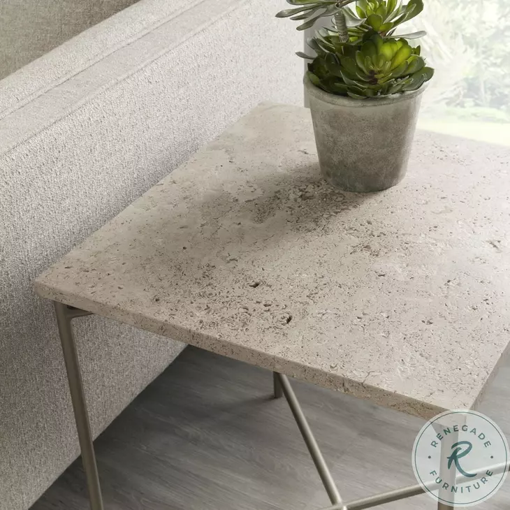 Carrington Silver Large Stone Top Nesting Table