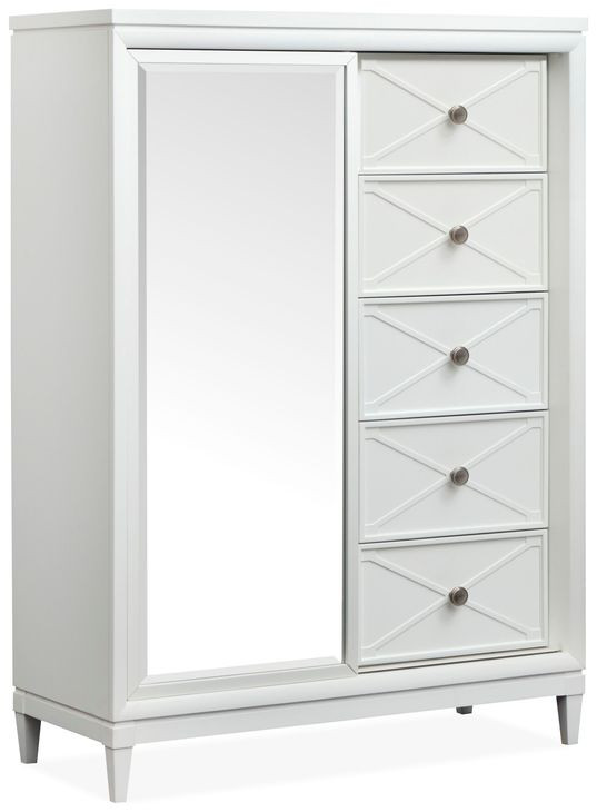 Springhouse Whisper White and Gray Upholstered Storage Panel Bedroom Set