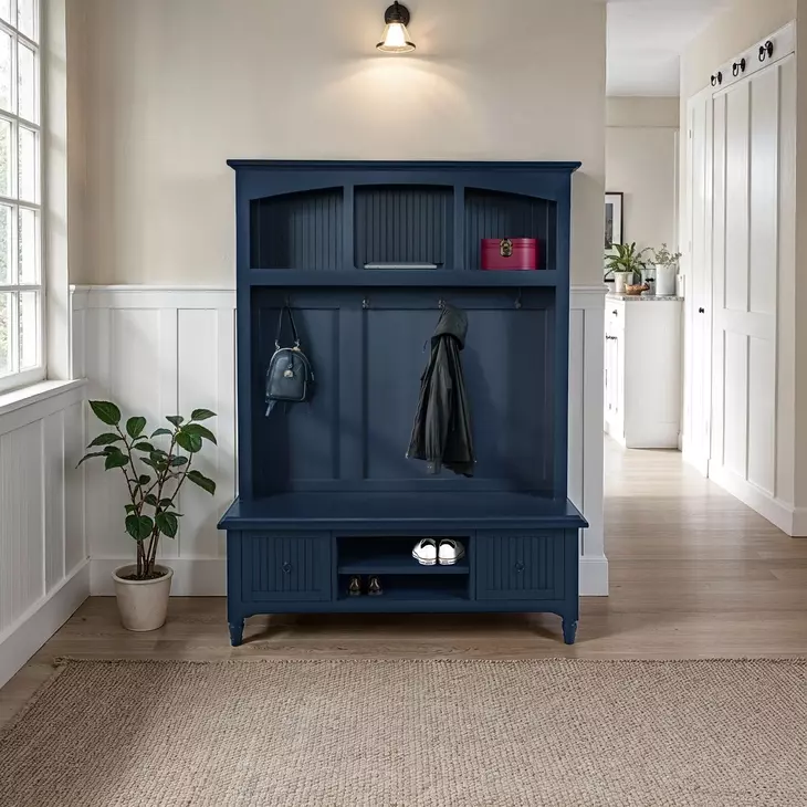 Westport Navy Hall Tree with Storage Bench