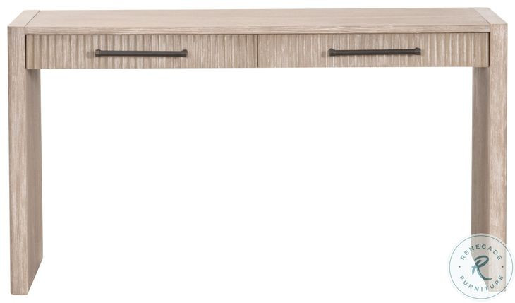 Halloway Natural Gray Acacia 55" Console Table with 2 Drawers