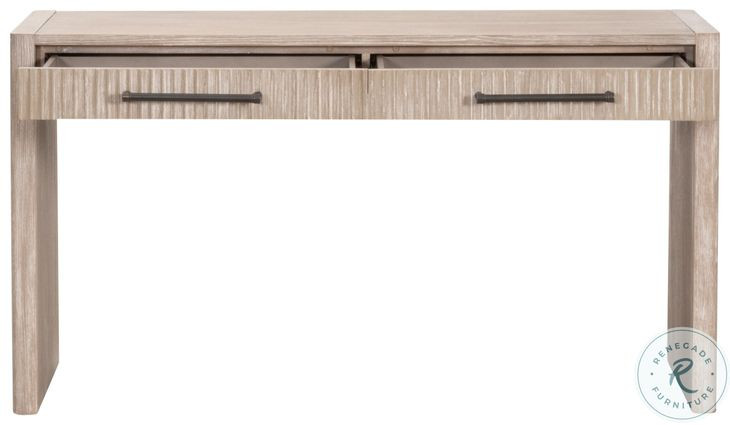 Halloway Natural Gray Acacia 55" Console Table with 2 Drawers