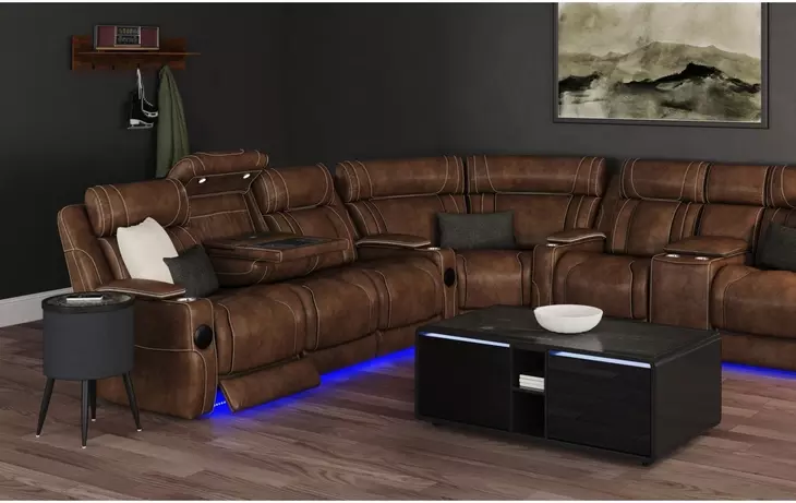 Nebula Black Round Smart End Table