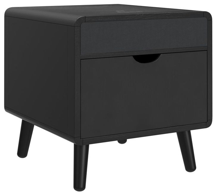 Nebula Black Square Smart End Table