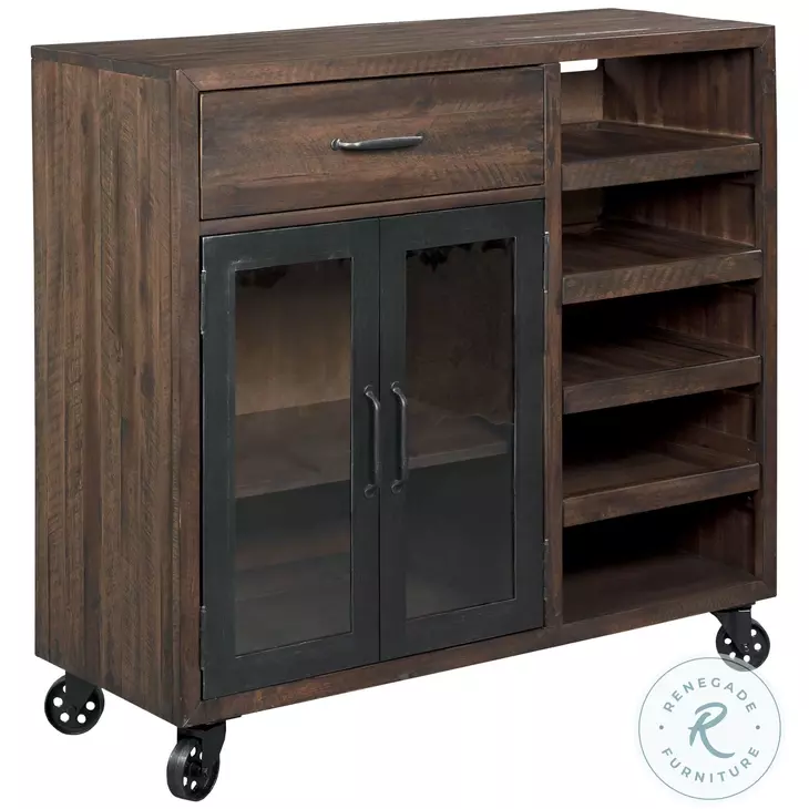 Hidden Treasures Brown And Black Bar Trolley