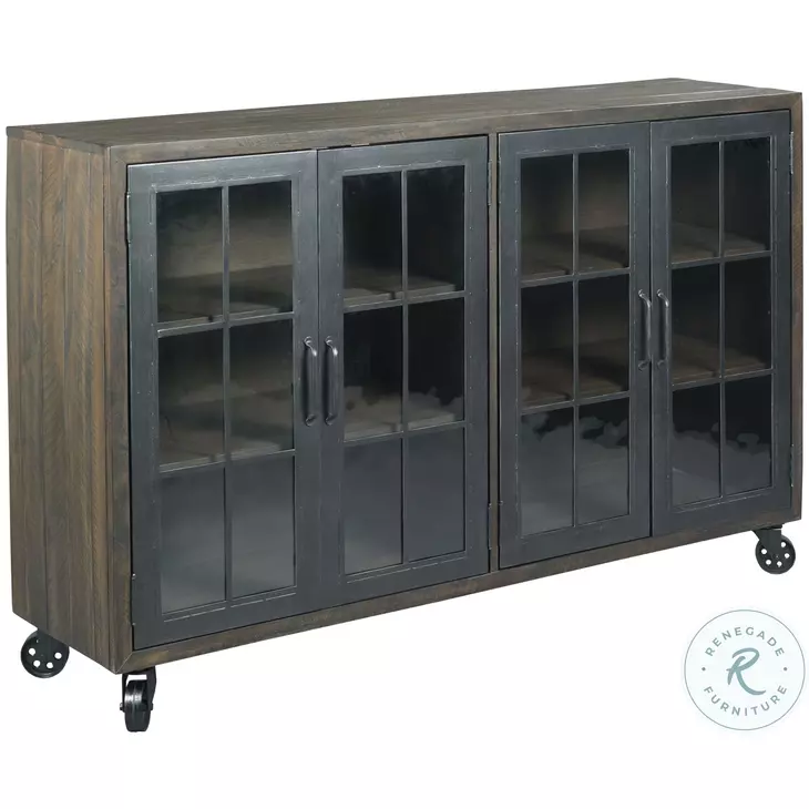 Hidden Treasures Brown And Black Trolley Door Cabinet