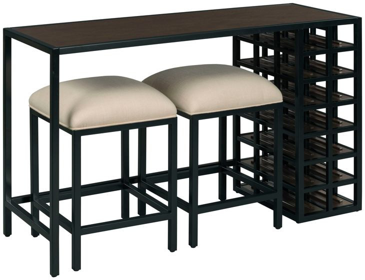 Mackintosh Brown and Black Rectangular Console Table with Stools