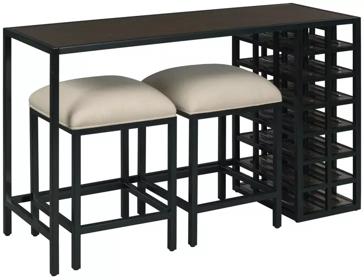 Mackintosh Brown and Black Rectangular Console Table with Stools