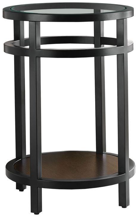 Mackintosh Black Round Glass Top Accent Spot Table