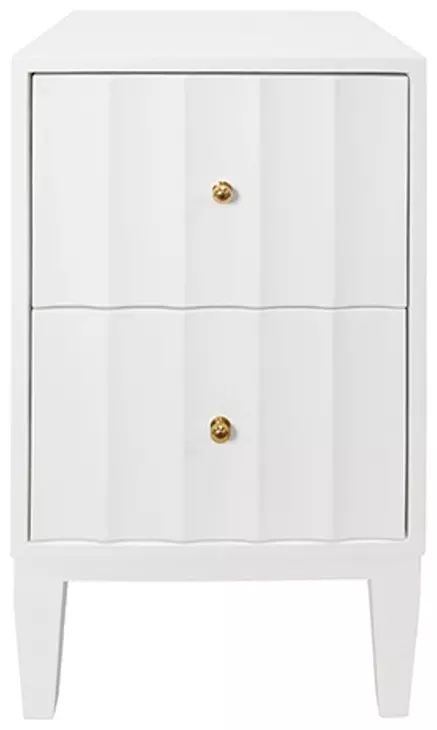 Hammond Matte White Lacquer Soft Close Side Table
