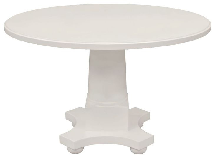 Hampton White 48" Round Dining Table