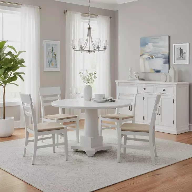 Hampton White 48" Round Dining Table