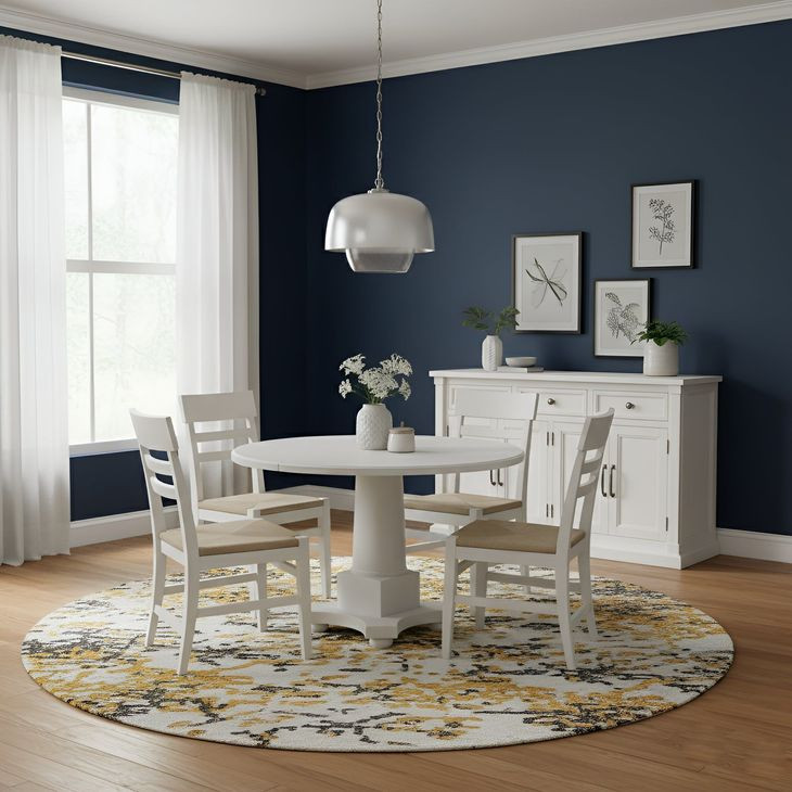 Hampton White 48" Round Dining Table