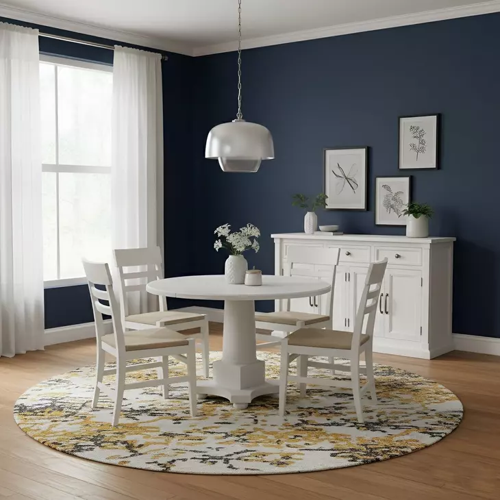 Hampton White 48" Round Dining Table