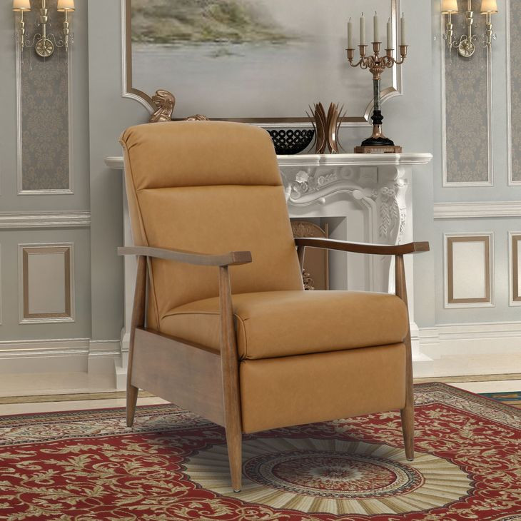 Hampton Santa Fe Brandy Leather Push Thru The Arms Recliner