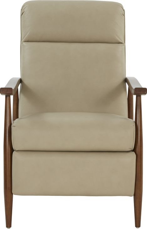 Hampton Shoreham Cream Leather Push Thru The Arms Recliner