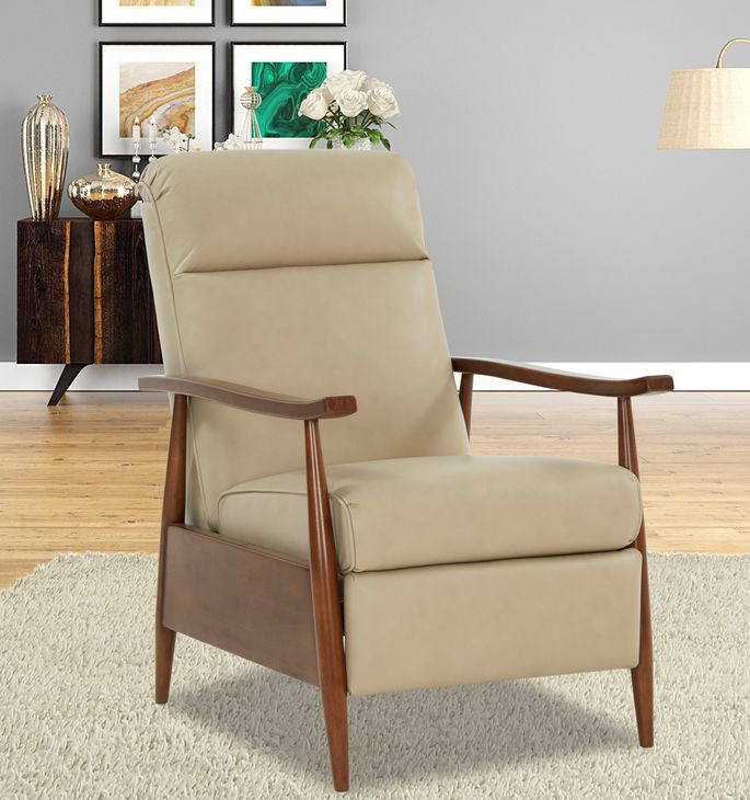 Hampton Shoreham Cream Leather Push Thru The Arms Recliner