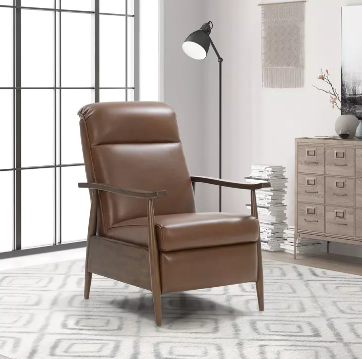 Hampton Colchester Bitters Leather Push Thru The Arms Recliner