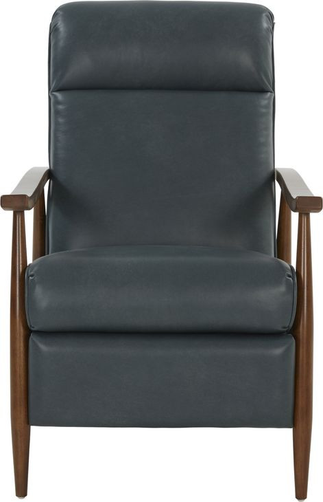 Hampton Roma Bluegray Leather Push Thru The Arms Recliner