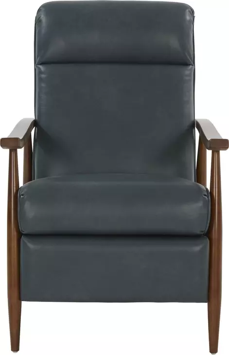 Hampton Roma Bluegray Leather Push Thru The Arms Recliner