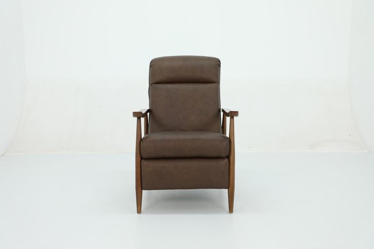 Hampton Oasis Walnut Leather Push Thru The Arms Recliner