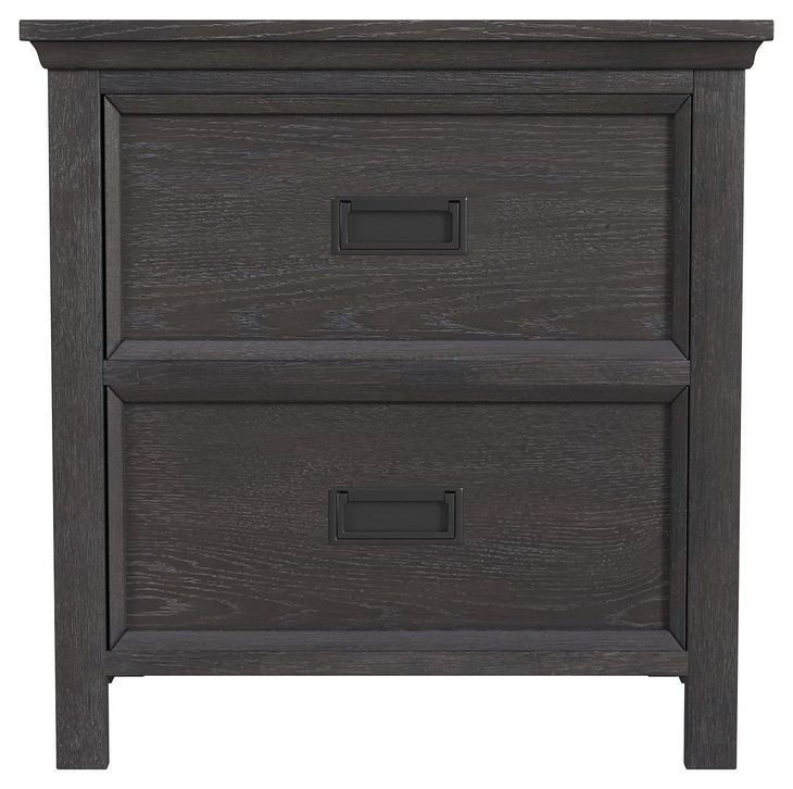 Brooklyn Charcoal 2 Drawer Nightstand with USB Charging