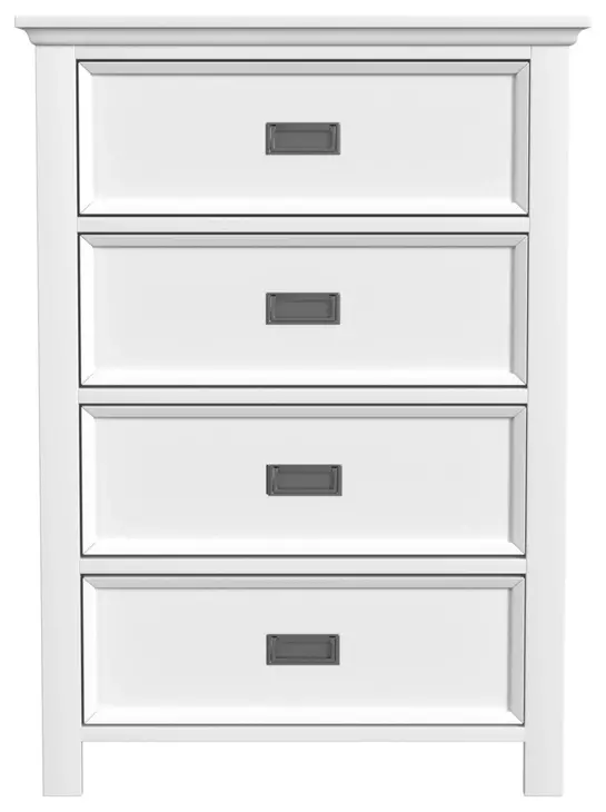 Brooklyn White 4 Drawer Chest