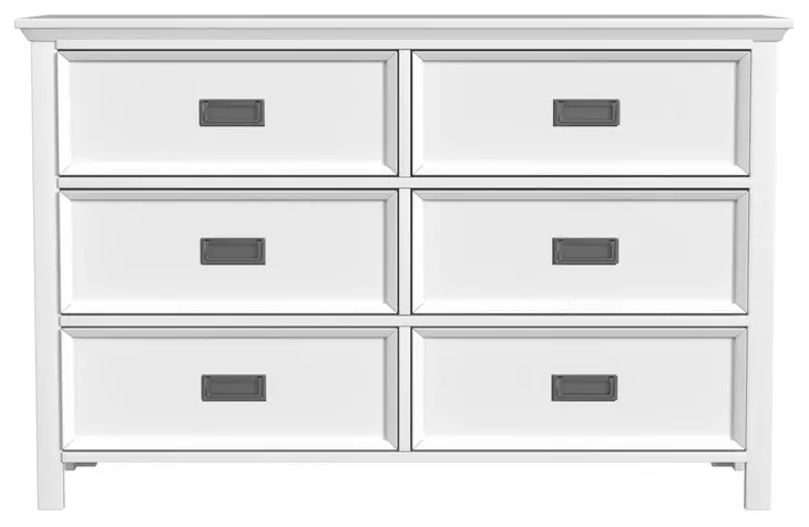 Brooklyn White 6 Drawer Dresser
