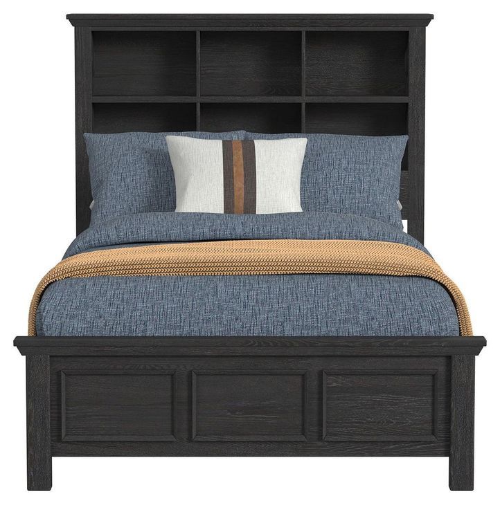 Brooklyn Charcoal Full Bookcase Storage Bed