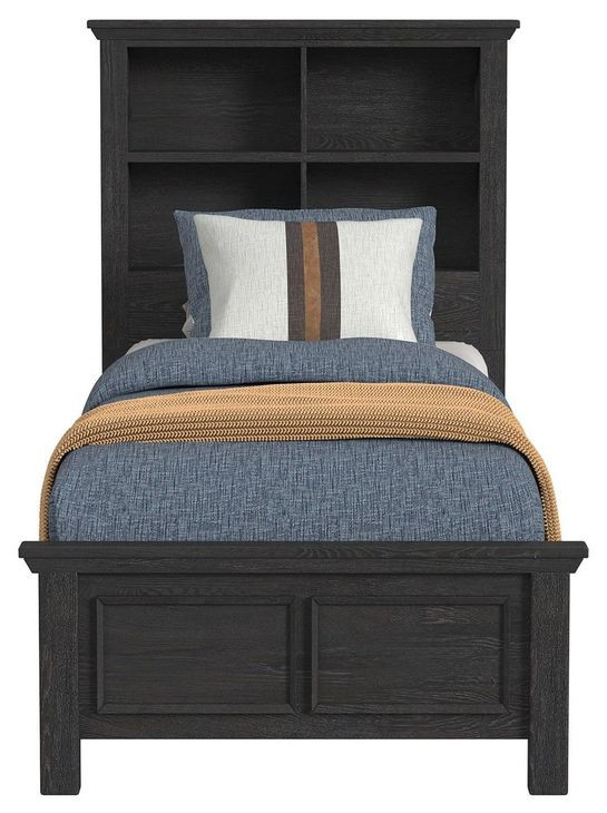 Brooklyn Charcoal Twin Bookcase Storage Bed