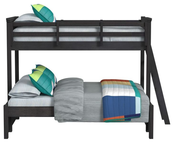Brooklyn Charcoal Twin Over Full Bunk Bed with Ladder