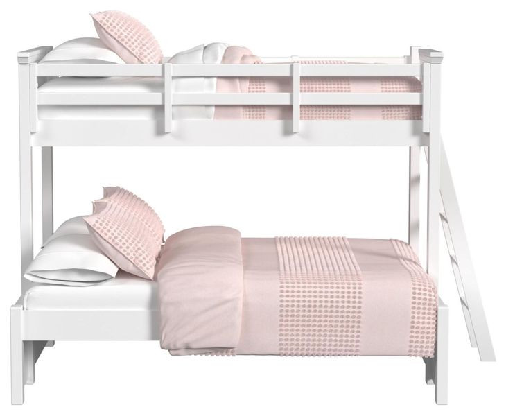 Brooklyn White Twin Over Full Bunk Bed with Ladder