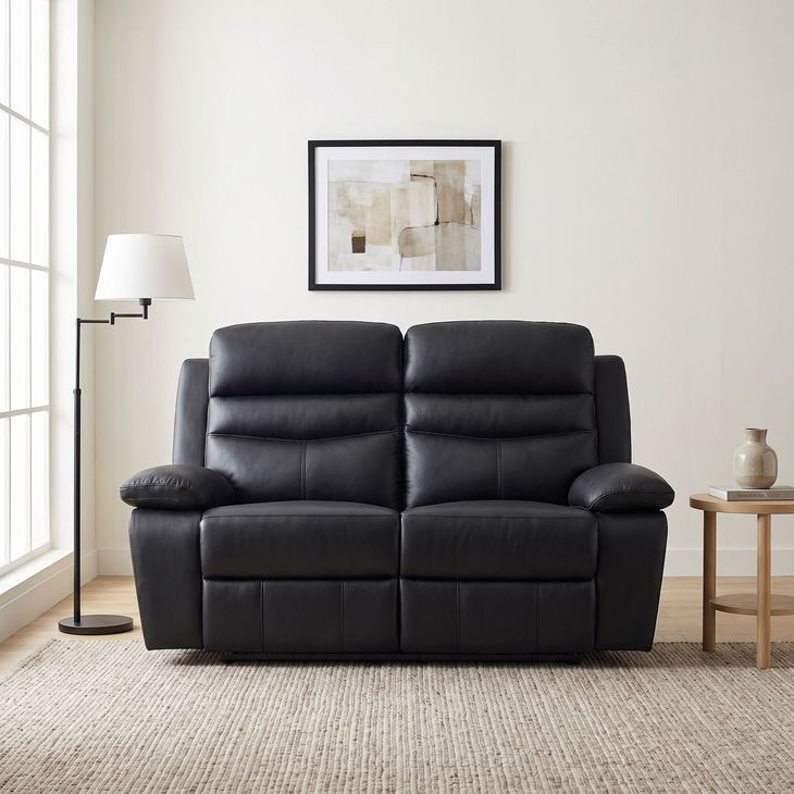 Hancock Black Double Power Reclining Loveseat